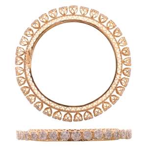 Beautifully Crafted Diamond Bangles in 18k Yellow Gold with Certified Diamonds - BR0008P